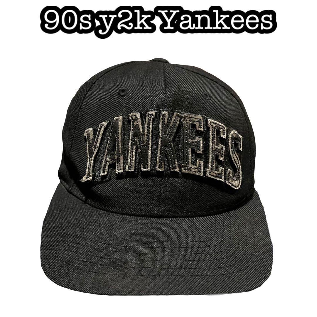 

[USED] 90s y2k OLD vintage Yankees rare design black