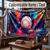Fantasy Magic Theme Throw Blanket Custom Name Text Personalized Blanket Soft Cozy Blanket for Home Sofa Bed