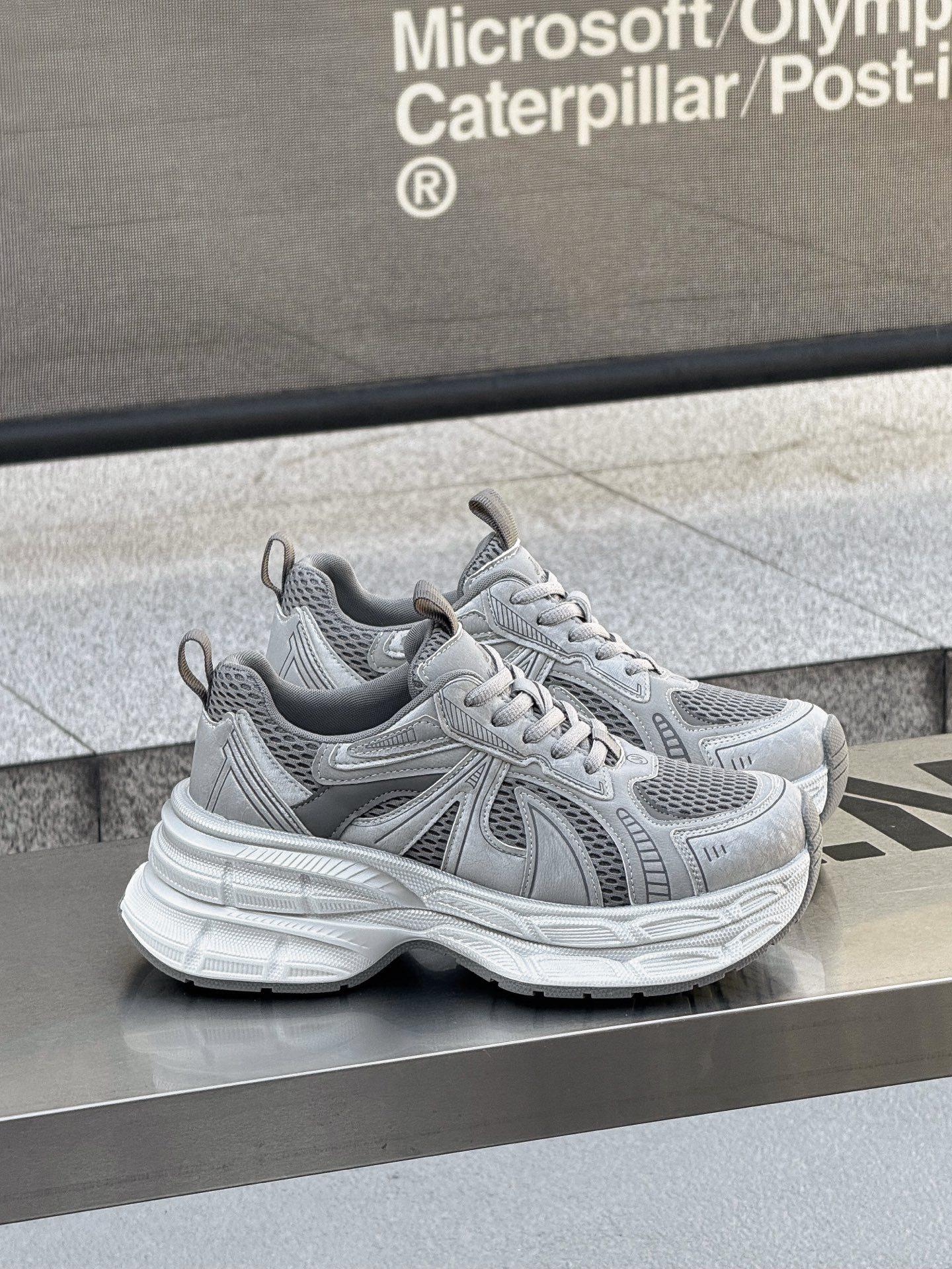 

Leather mesh breathable platform dad shoes women s autumn 2025 new comfortable and versatile casual sports shoes 35