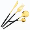 4Pcs/Set Colorful Dinnerware Set Stainless Steel Cutlery Dinner Set Knife Fork Coffee Spoon Silverware Set Kitchen Tableware Set