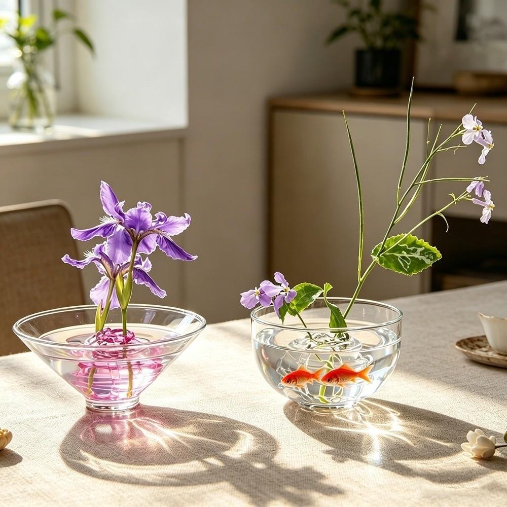 Zen-Inspired Design Glass Ball Vase Home Decor Desktop Decoration Vase Hydroponic Flower Vase  Home