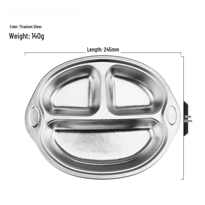 ZISIZ 304 Stainless Steel Insulated Divided Lunch Plate for Kids