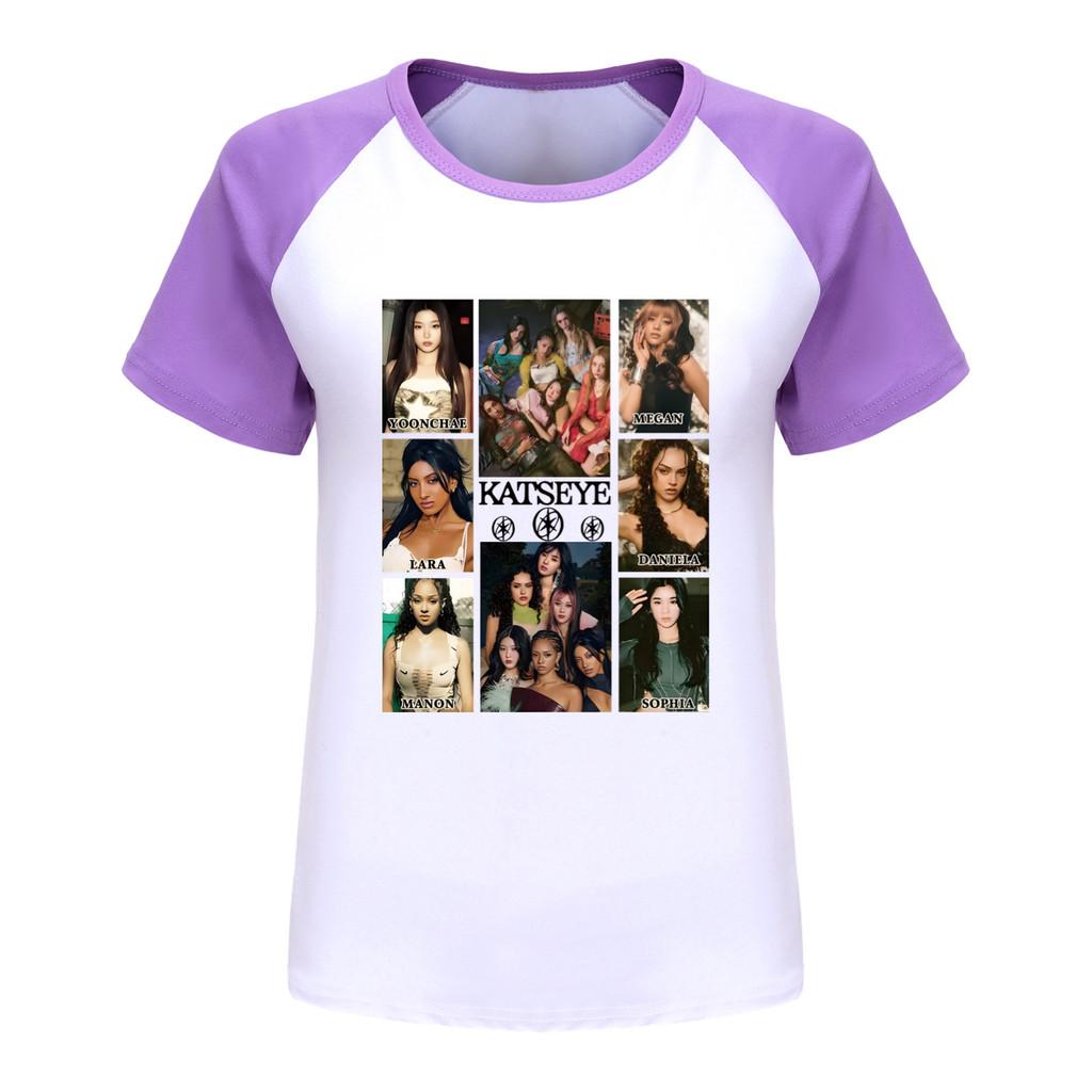5352 Kids Girls KATSEYE Short Sleeves Casual Cotton T-Shirt
