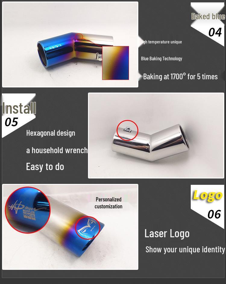 6030 Universelles gebogenes Endrohr für Volkswagen Old Bora Auspuff