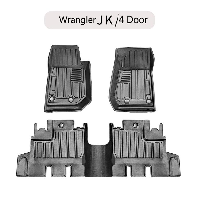 3D TPE LHD Car Floor Mat For Jeep Wrangler JK/JL 2007-2017 2018-2021 Car Foot Pad Floor Liner Carpet 2Door 4 Door Sahara Rubicon