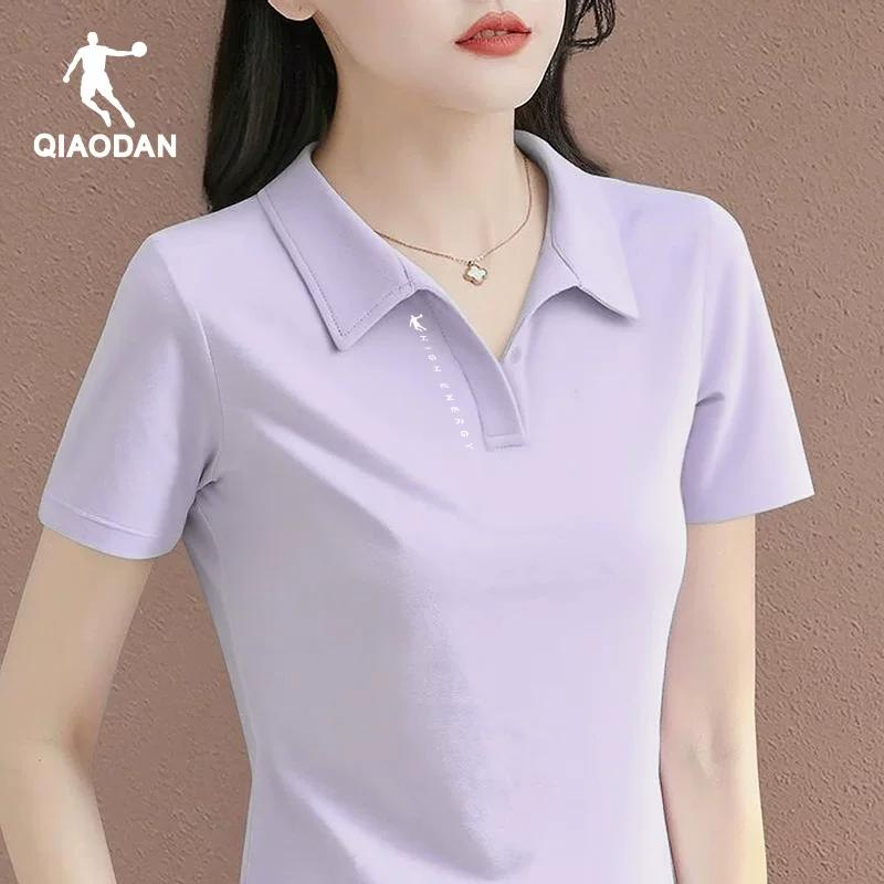 Jordan Short-Sleeved Women's 2026 Summer New Style Lapel Polo Shirt Purple Age-Reducing Women's Breathable Sports T-Shirt Half-Sleeved
