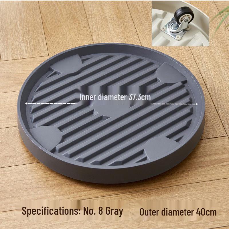 Round Movable Flower Pot Tray with Hidden Wheels and Breathable Bottom for Silent Plant Care