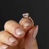 S925 Sterling Silver Pigeon Egg Oval Large Carat Ring Women's European and American Luxury Light Luxury, Jewelry