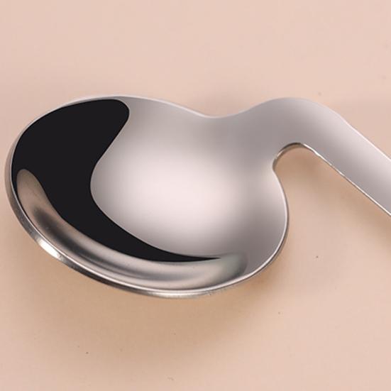 Stainless Steel Elbow Spoon Elderly Self-Feeding Curved Fork Angled Spoon Disabled Adults Patient Feeding Tableware Adaptive Utensils