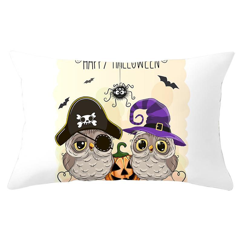 Halloween Cartoon Print Series Peach Skin Waist Pillow Cover Sofa Cushion Cover