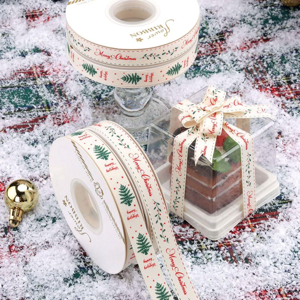 Elk Christmas Ribbon Letter Party Webbing Material Fashion Christmas Tree Decor  Cake Box Decor