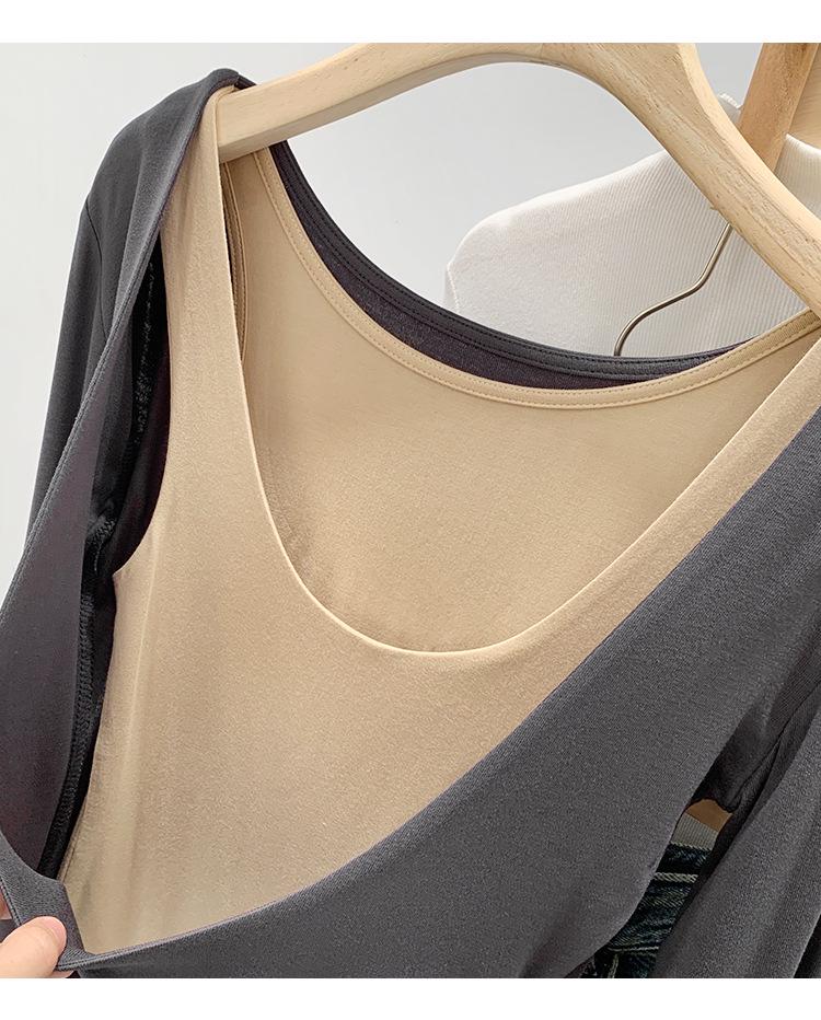 Women's Two-Tone Long-Sleeve Layered T-Shirt: 2026 Autumn/Winter Style, Versatile Inner or Outerwear