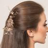 Handmade Floral Hairpiece with Crystal Wedding Hair Comb for Bride or Bridesmaid Ethnic Style Headwear Accessories