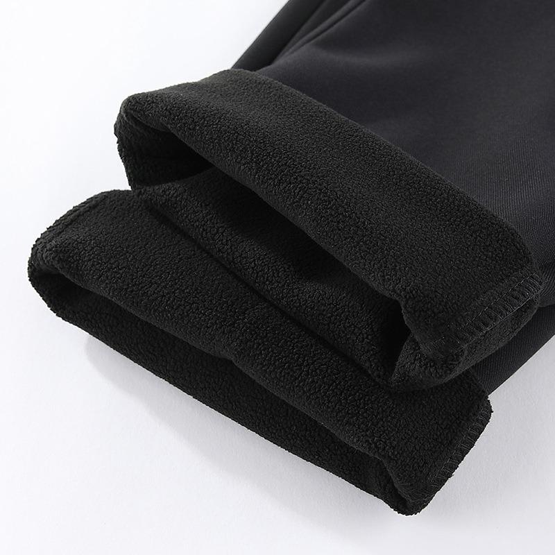 Wrinkle Free Thick Fleece Warm Solid Color Kids Formal Suit Trousers