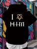 Casual Graphic Hoodie - "I Love Hmm" Letter Print