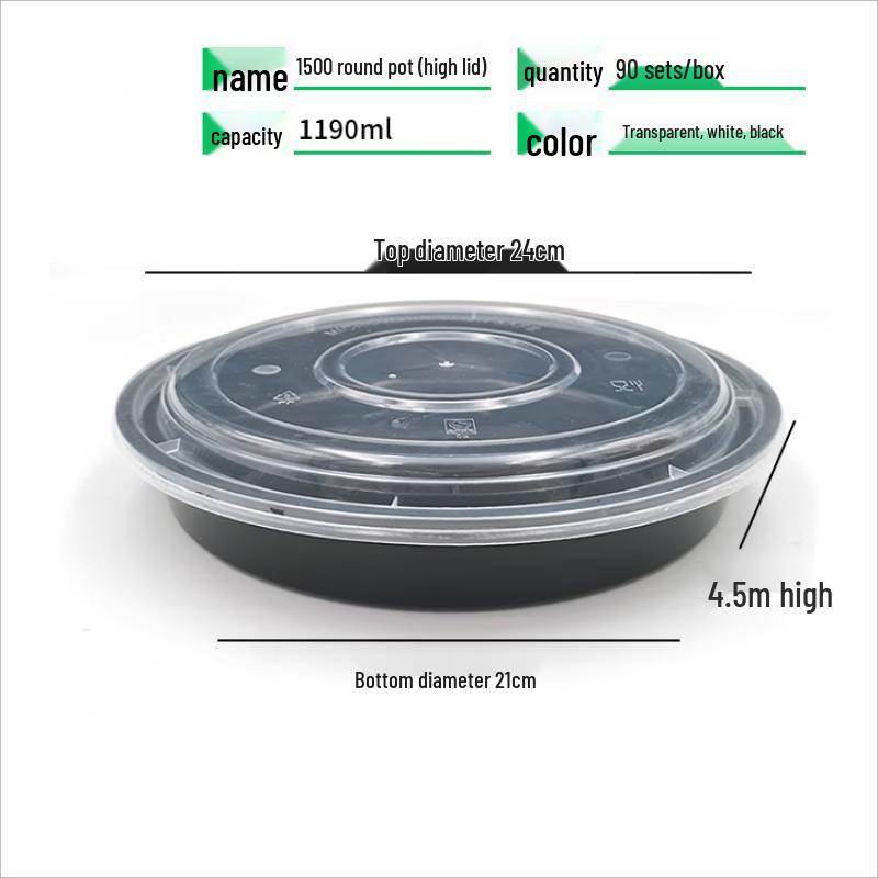 Disposable Round Food Container with High Lid
