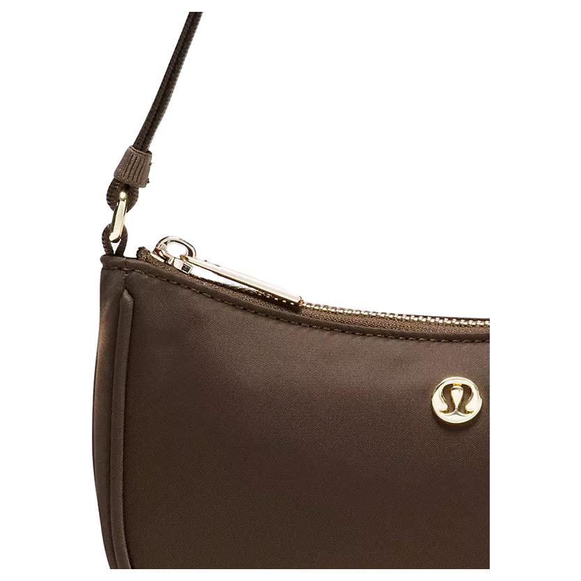 Lululemon City Essentials 1L Minimalistische Vielseitige Nylon-Tragetasche Schultertasche Mini Damen-Taschen Walnuss-Crunch Gold LW9FRIS-074345