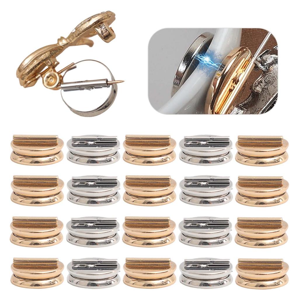 15Pcs Magnetic Metal Pin Brooch Converter Harm Free Clothing Magnet Buckle Brooch Converter For Scarf Clasp Name