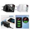 3USB Digital Display Fast Charging Portable Charger for Travel Black