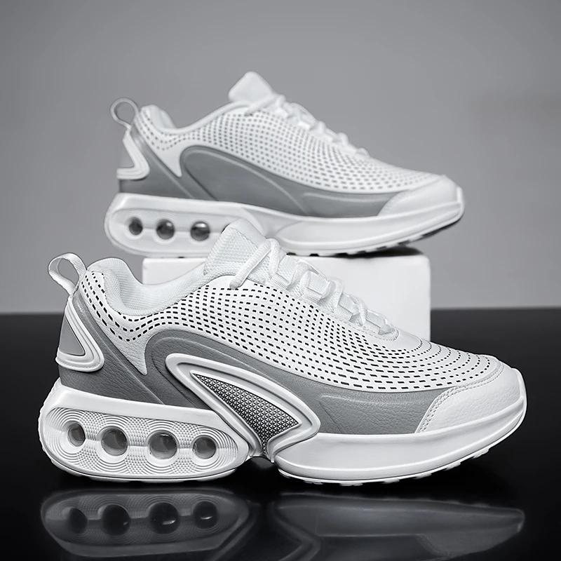 

Кросівки для бігу з повітряною амортизацією, кросівки для бігу з товстою підошвою, що амортизують, нові чоловічі модні повсякденні спортивні кросівки 39 білий