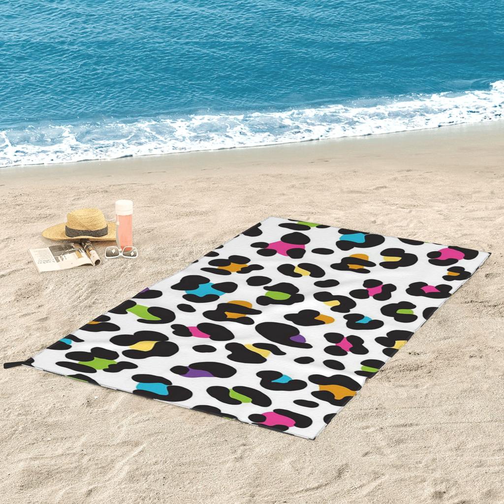 Orange Leopard Beach Towel Soft Microfiber Quick Dry Absorbent Quick Towels For Pool