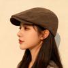 Japanese Retro Big Brim Forward Hat for Men and Women 2025 New Duck Tongue Newsboy Big Head Showing Face Small Beret