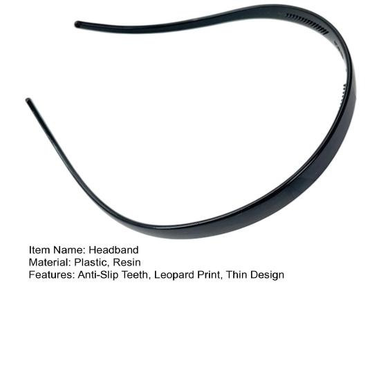 Headband Leopard Print Resin Headband with Anti-Slip Teeth Retro Tortoise Shell