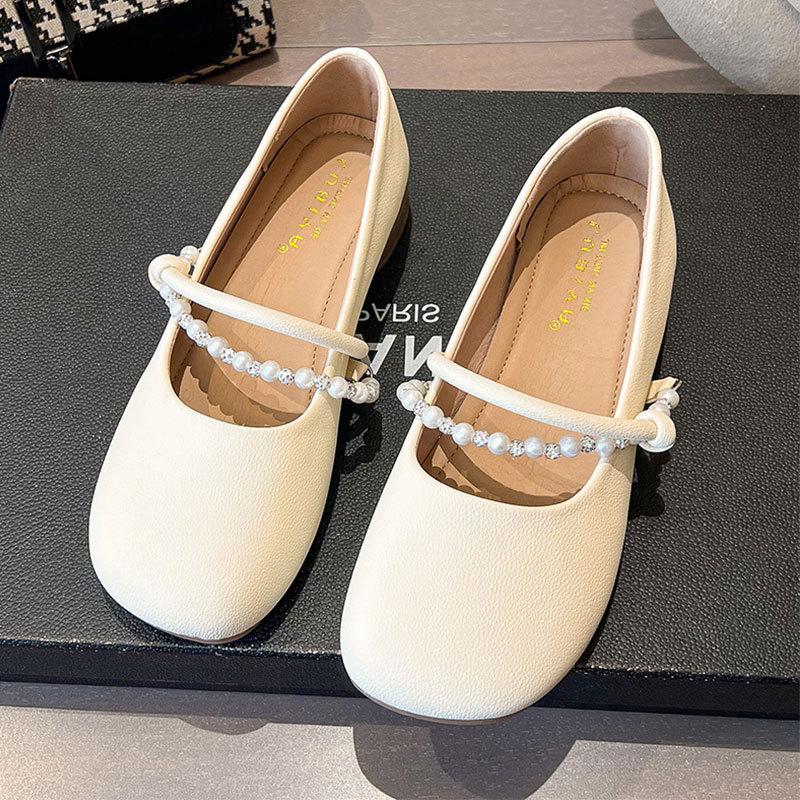 

Французские туфли Мэри Джейн с неглубоким вырезом, вечерний бриз, женские, 2025 новый весенне-летний универсальный нежный мягкий низ, туфли-феи с юбкой 40 бежевый