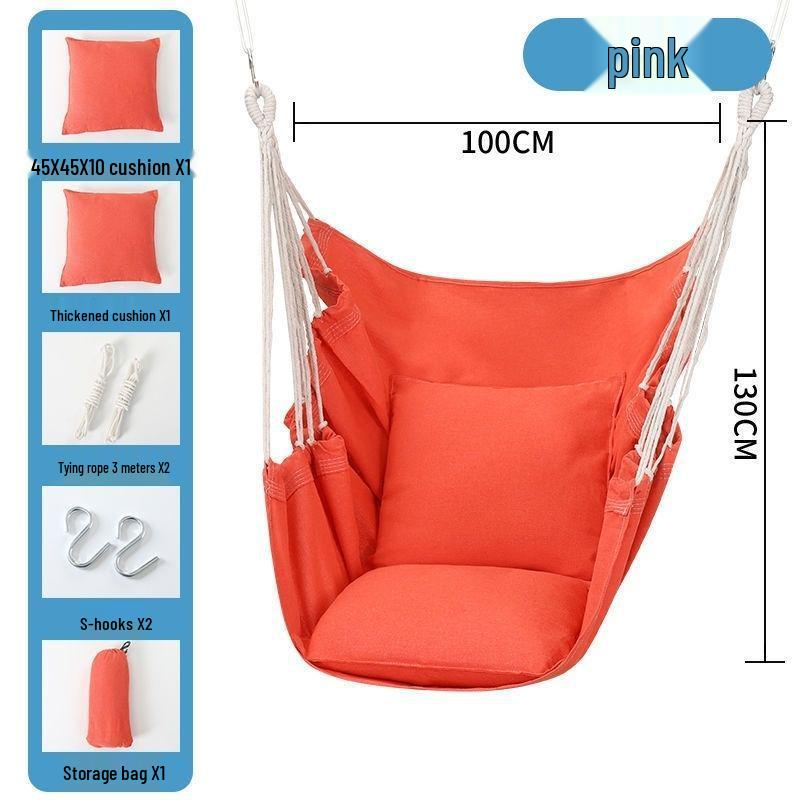 Canvas Hanging Chair: Thickened Indoor/Outdoor Dorm Swing for College Students & Kids