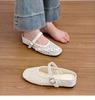 Woven Hollow Half Slippers Women's Summer 2025 New Fashion Versatile Comfortable with Skirt One Pedal Beach Shoes