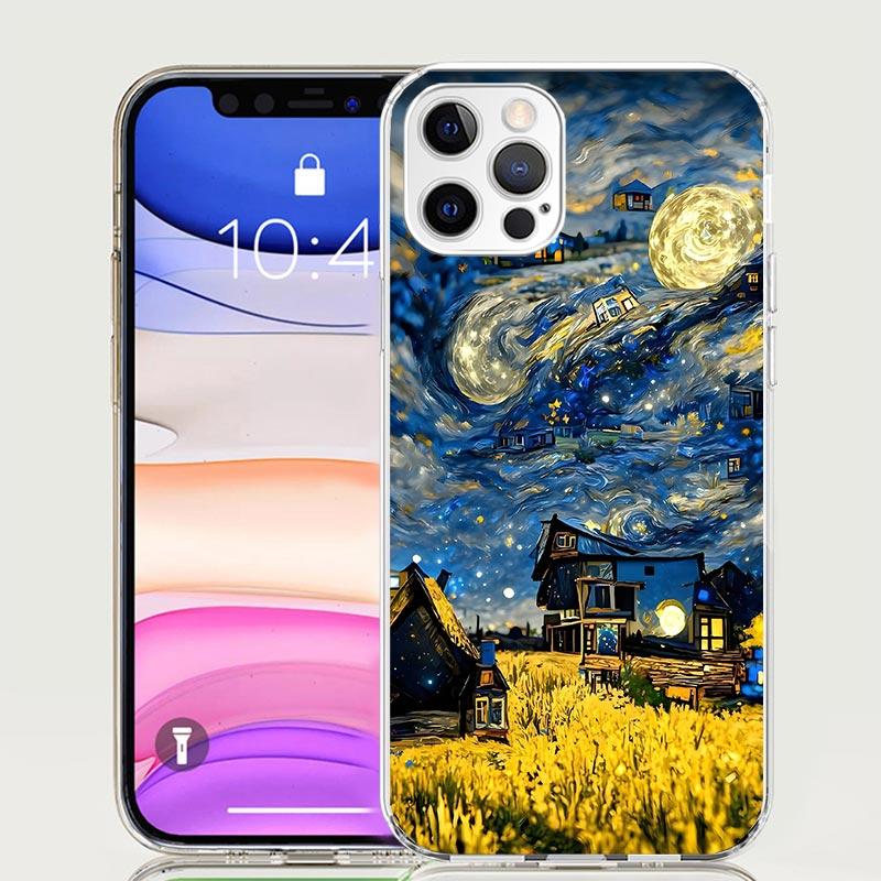 Starry Night Van Gogh Art Phone Case For iPhone 17 Air 16 15 Plus 11 14 Pro Max 13 Mini 12 7 8 + SE Pattern Art Customized Cover