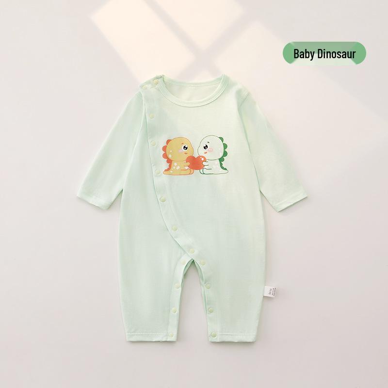 7A Antibacterial Double-Layer Long-Sleeve Baby Romper - Boneless Pure Cotton Pajamas for Spring & Autumn