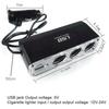 3 Way Multi Socket Car Cigarette Lighter Splitter USB Port Plug With 12V/24V Charger Charger Adapter USB Triple Car charger