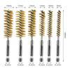 Hexagonal Shaft Brass Wire Brush, Brush-Shaped Polishing Brush, 6-Piece Set (8mm, 10mm, 12mm, 15mm, 17mm, 19mm) for Electric Drills, Stainless Steel a