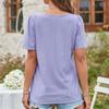 New Women's T-shirt Square Neck Hollow Short Sleeve
