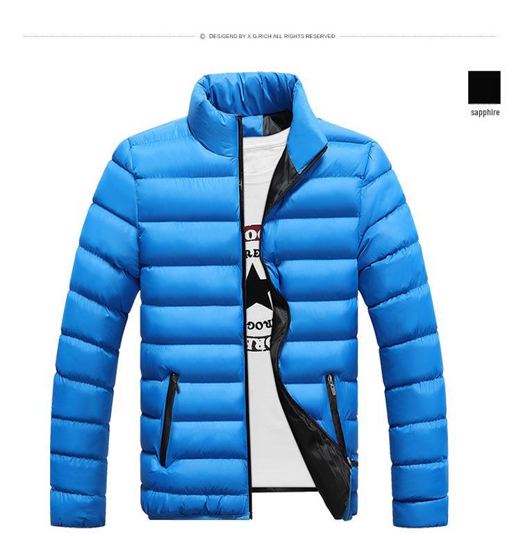 Men's Winter Cotton-Padded Jacket, New Korean Style, Trendy Cold-Weather Coat for Teens, Handsome Autumn and Winter Apparel.