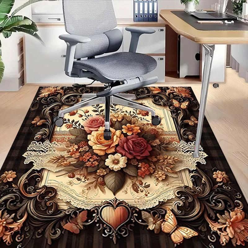 1PC Floral Pattern Butterfly Extra Large Non Slip Floor Carpet, Office, Family, Bedroom, Studio Large Area Rug Indoor Rugs