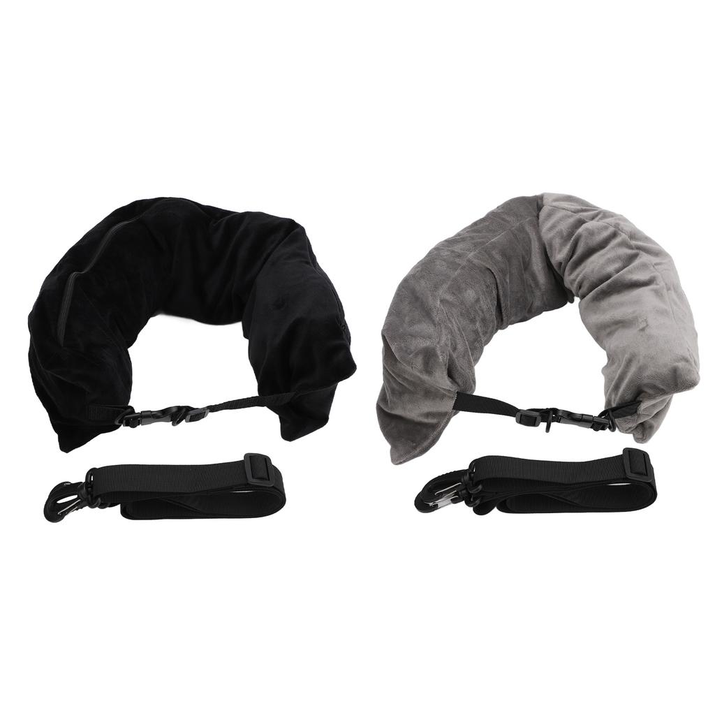 2PCS Fillable Travel Pillows with Rope U Shaped Neck Support Rest Portable Clothing Luggage Storage Pillow for Airplane