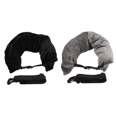 2PCS Fillable Travel Pillows with Rope U Shaped Neck Support Rest Portable Clothing Luggage Storage Pillow for Airplane