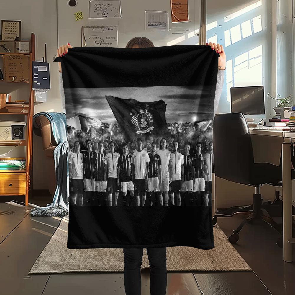 Corinthians Football Club,pattern Flannel Blanket, High quality Comfortable for All Seasons, Home Decor, Warmth and Comfort, Perfect for Gifts.