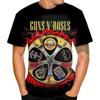Vintage Guns N Roses 3D Print O-Neck T-shirt Men Casual Short Sleeve Rock Band Oversized Hip-hop Tshirt Unisex Clothing