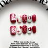 Cute Hand-Painted Press-On Nails Short Square Cat Eye Design Sweet Ins Style Nail Art Women