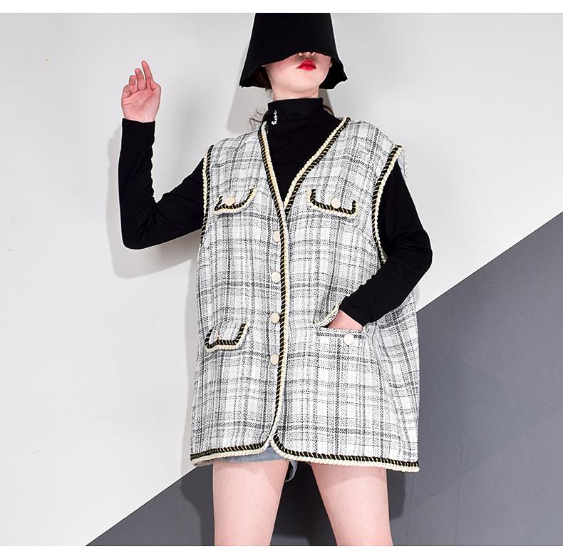 

XITAO Полосатый жилет Модный однобортный повседневный свободный жилет без рукавов ZP3223 One Size белый