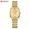 CURREN Fashion Quartz Women Watch Simple Elegant Square Dial Gold Stainless Steel Strap Waterproof Leisure Business Watches