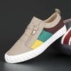 Men's Spring Canvas Zipper Shoes: Breathable, Versatile, Low-Top Sports Sneakers