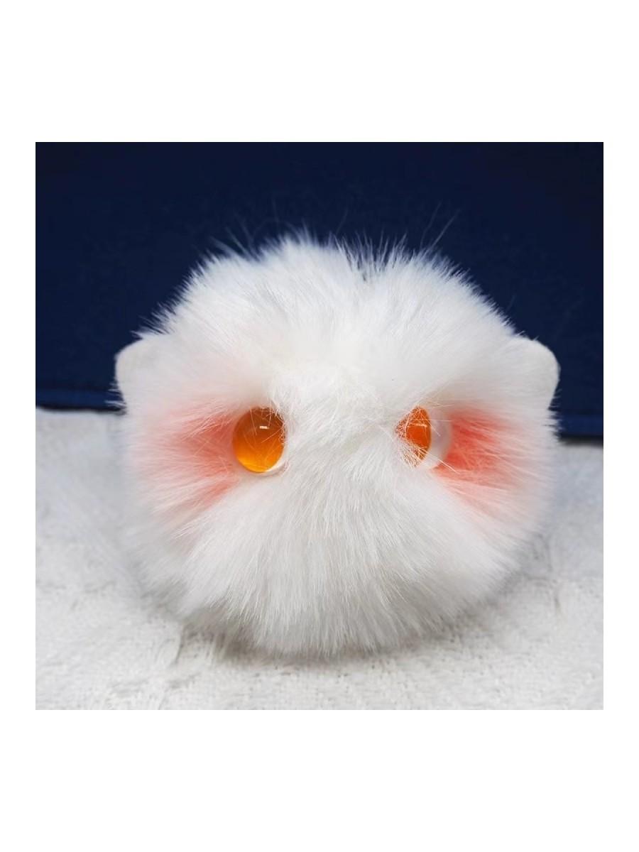 

Blush Cat Cute Plush Keychain Soft Furry Handmade Backpack Souvenir Decoration White Amber