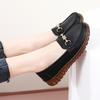 Spring and Autumn Large Size Flat-bottomed Doudou Shoes Women's Casual Soft-soled Mom Shoes Non-slip Doudou Shoes Leather Shoes Women