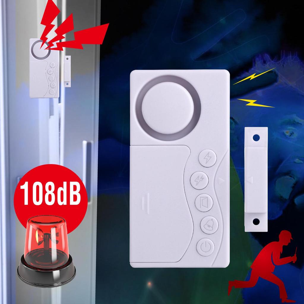 2-Pack Magnetic Door & Window Alarm: Anti-Theft & Open Door Reminder