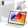 Case + Tempered Glass for Xiaomi Redmi Pad 2 Pro / Pad Pro 12.1 Inches, Rotating Cover - Grey