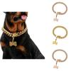 Pet Dog Chain Collar With Bone Tag Titanium Steel For Daily Use